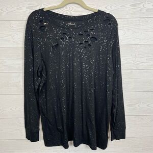 Torrid LoveSick Super Soft Slub Distressed Long Sleeve Top Size 1X